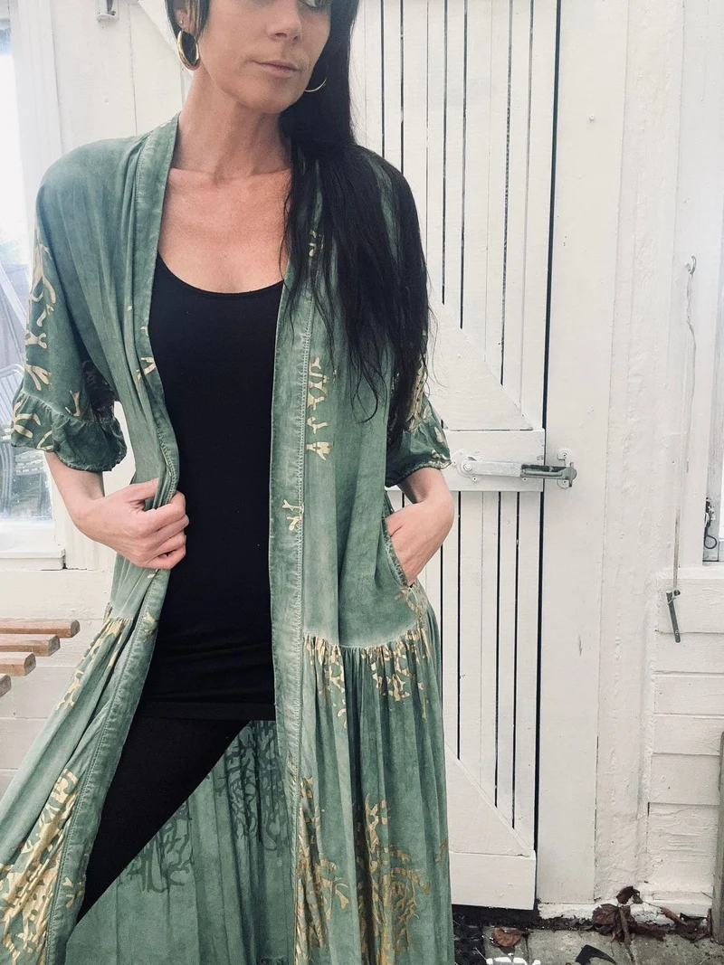 Kimono – Grön / Guld