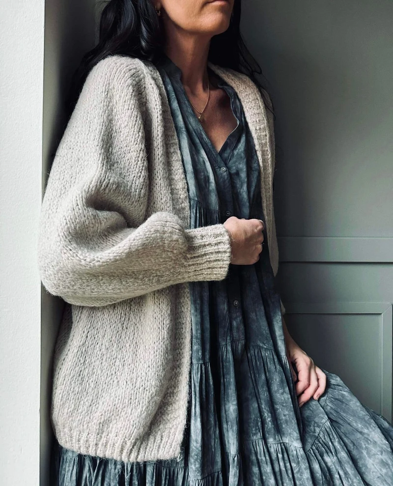 Cardigan Beige Mohair mix