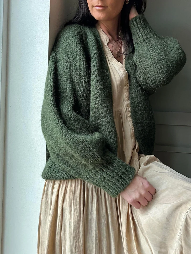 Cardigan Green Mohair mix