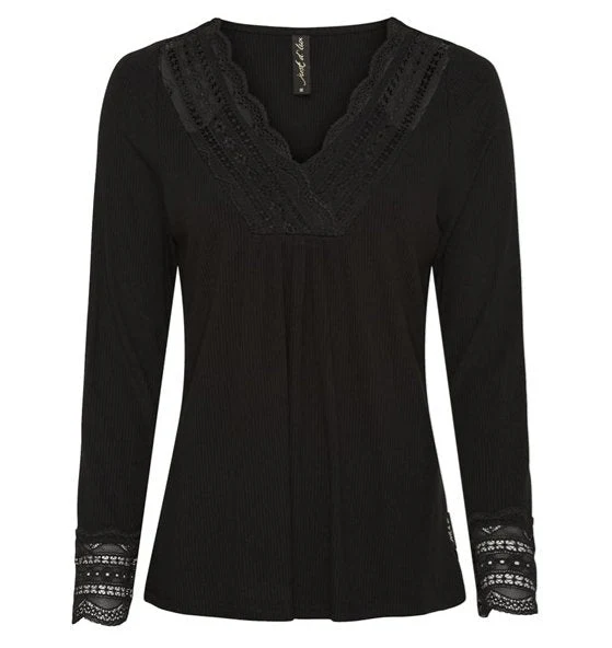Blus med spets – Black