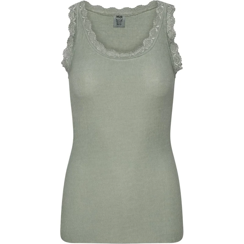 Topp med spets – Ljus army L/XL