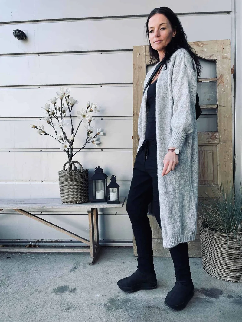 Cardigan Lilly – Lång Grå – One Size