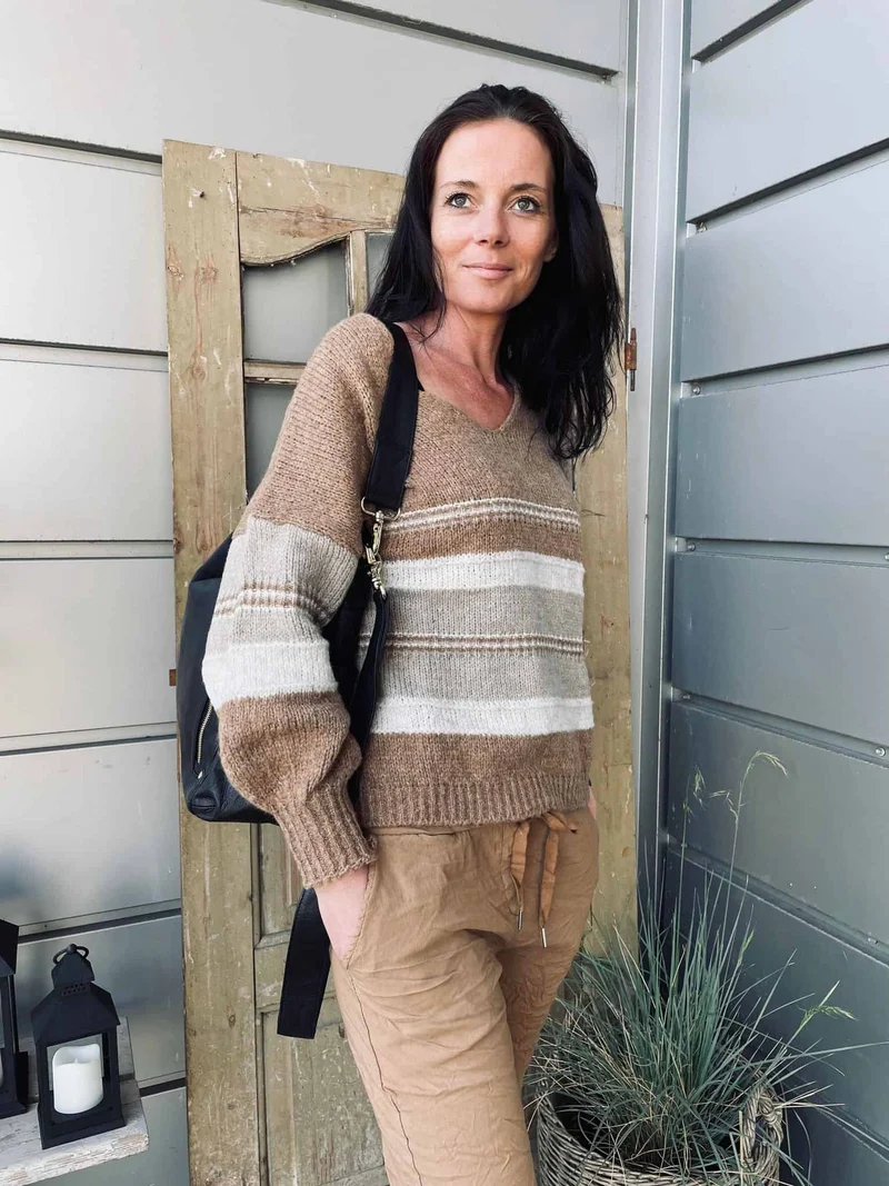 Stickad Oversize Alma Camel