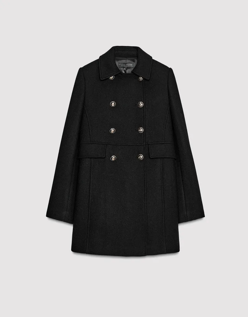 Short double wool coat