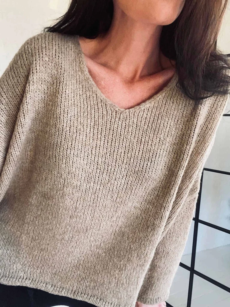 Oversize-stickad Nilla – Beige