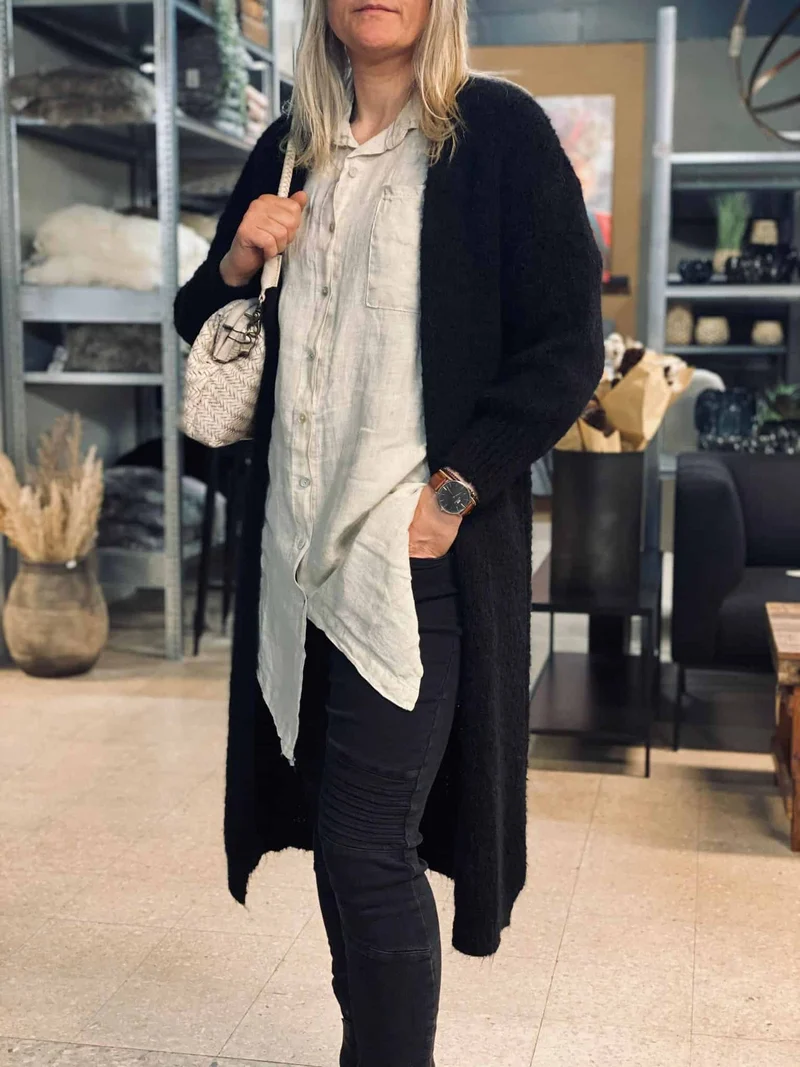 Cardigan Lilly – Lång Svart – One Size