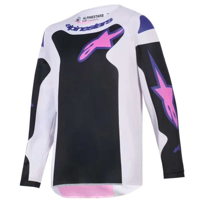 Alpinestars 2026 Youth Fluid Grid Jersey Black/Light Gray/Purple