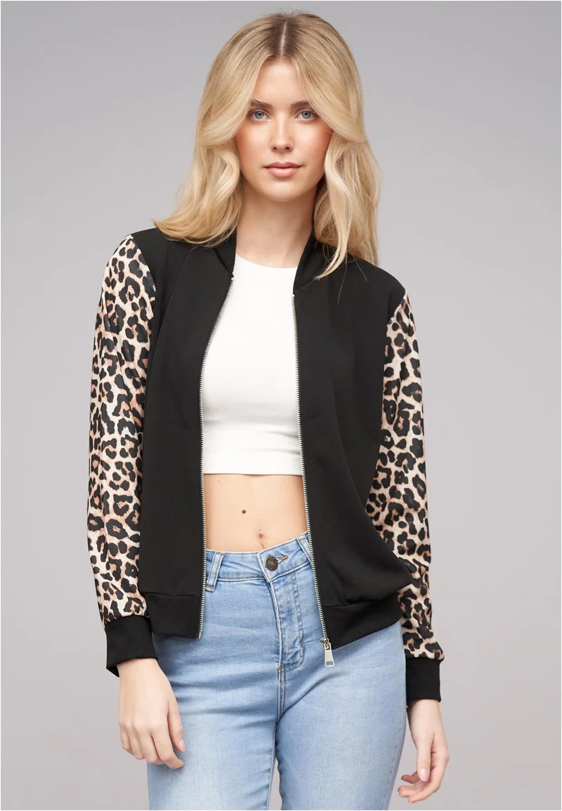 Cloud5ive Bomber Jacket 2-Tone Leo Sleeve Print