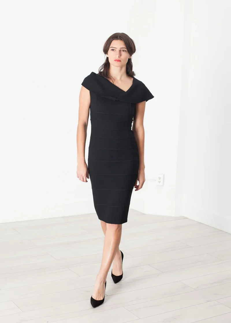 Asymmetric Dress in Black