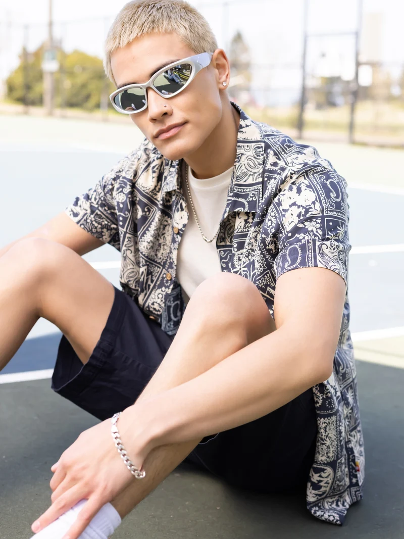 Poolside Rayon Button-Up Shirt
