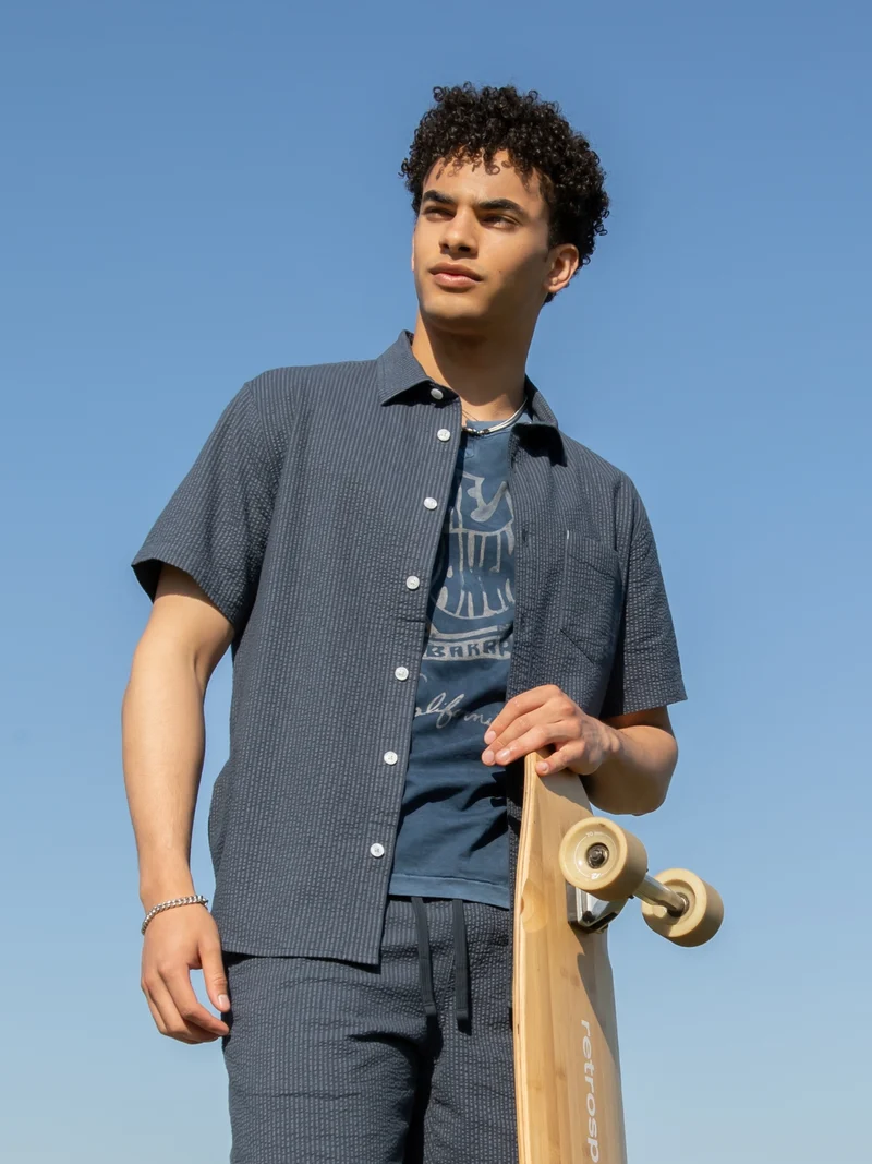 Terrance Seersucker Button-Up Shirt