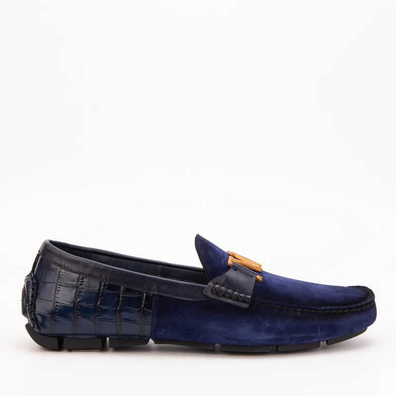 The Lucento Navy Suede Driver Loafer