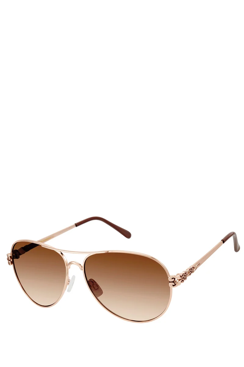 Rose Gold Aviator Sunglasses