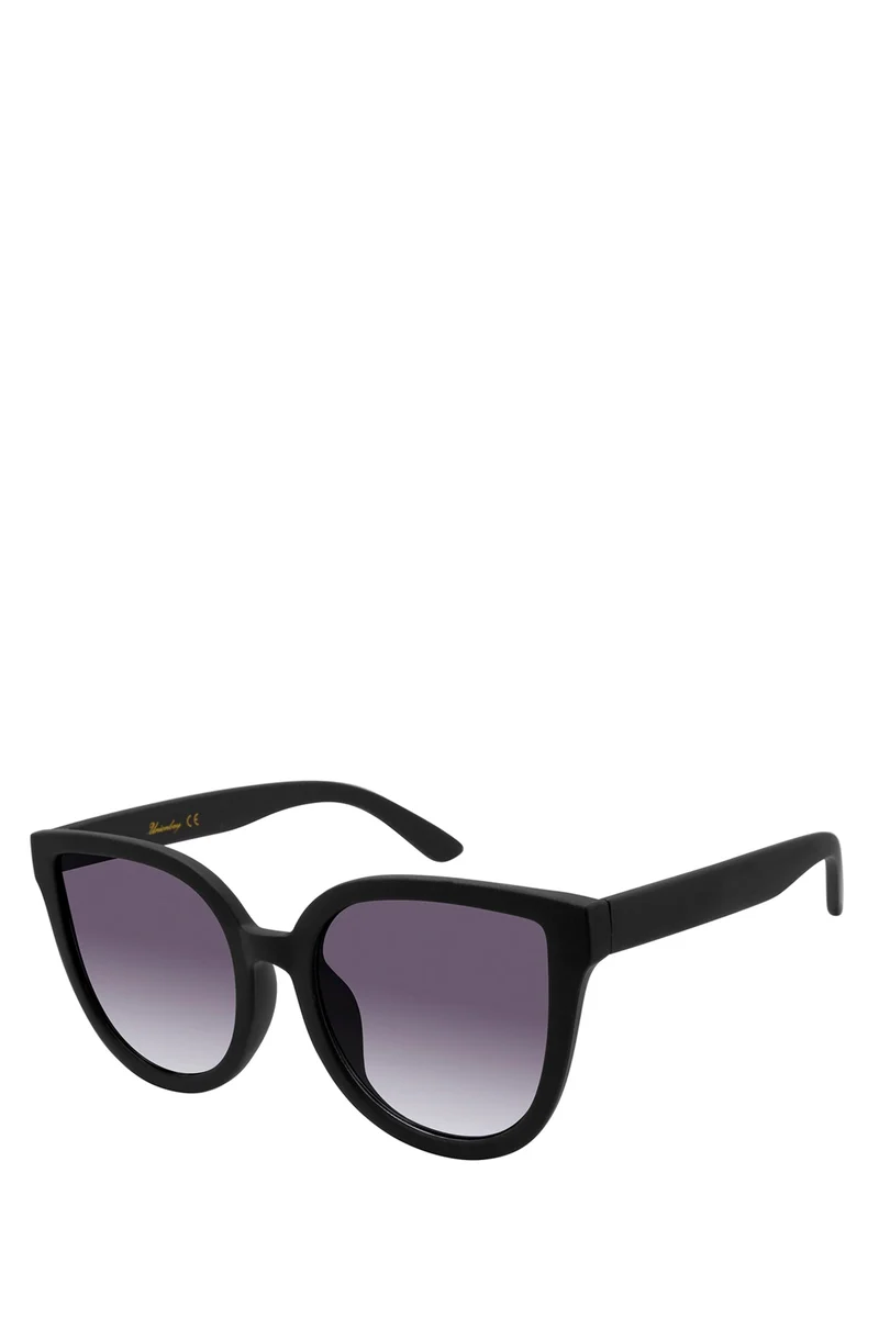 Black Matte Cat-Eye Sunglasses