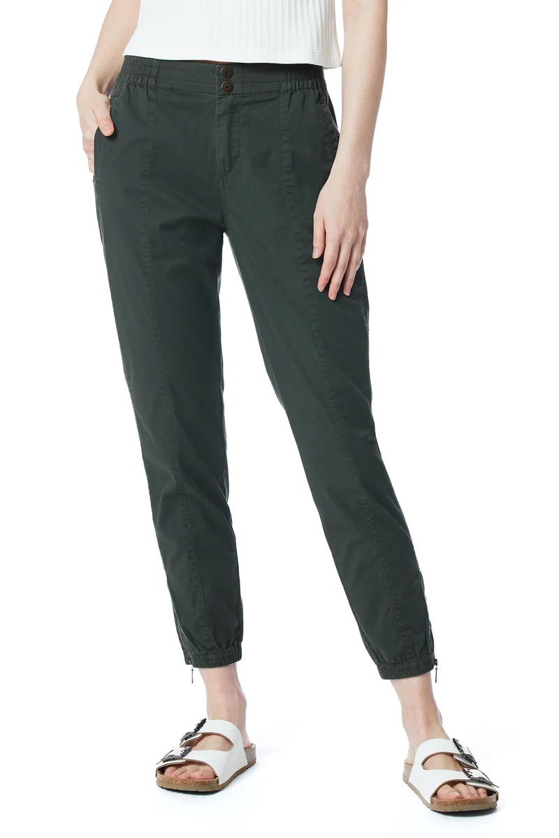 Carmella Solid Zip Hem Jogger