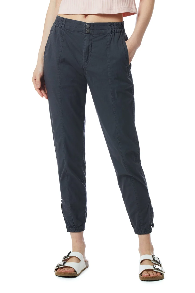 Carmella Solid Zip Hem Jogger