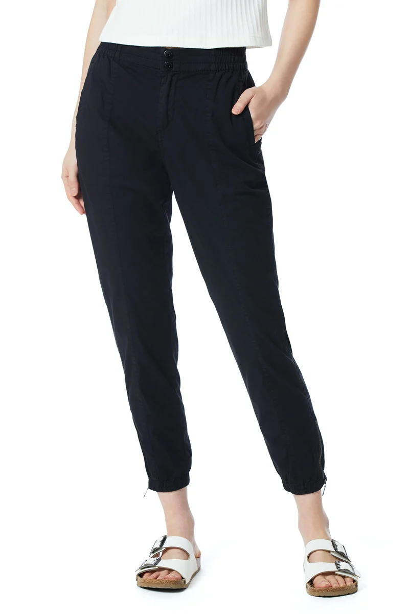 Carmella Solid Zip Hem Jogger