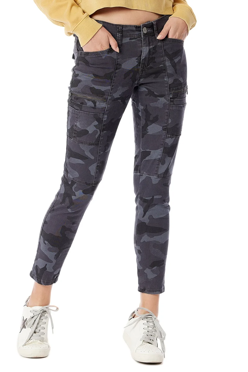Blaire Camo Utility Zip Skinny Pant