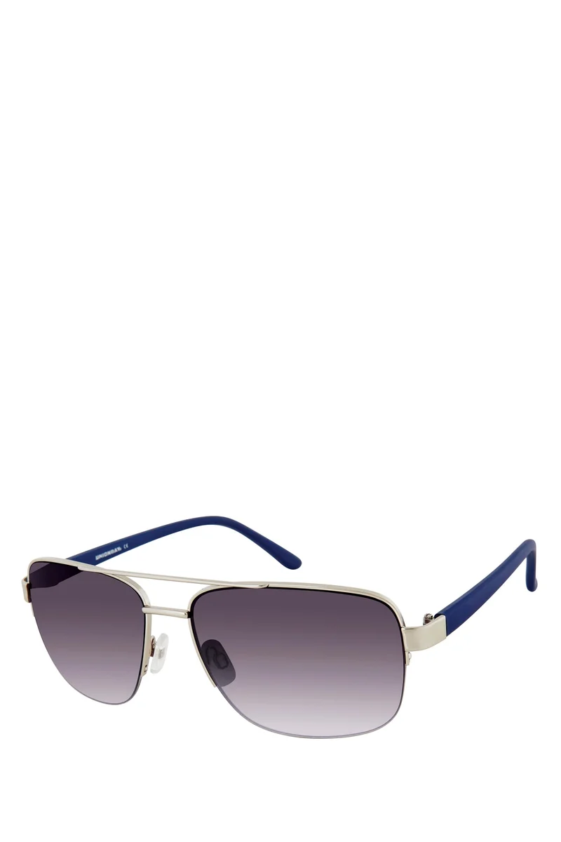 Rectangular Metal Aviator Sunglasses
