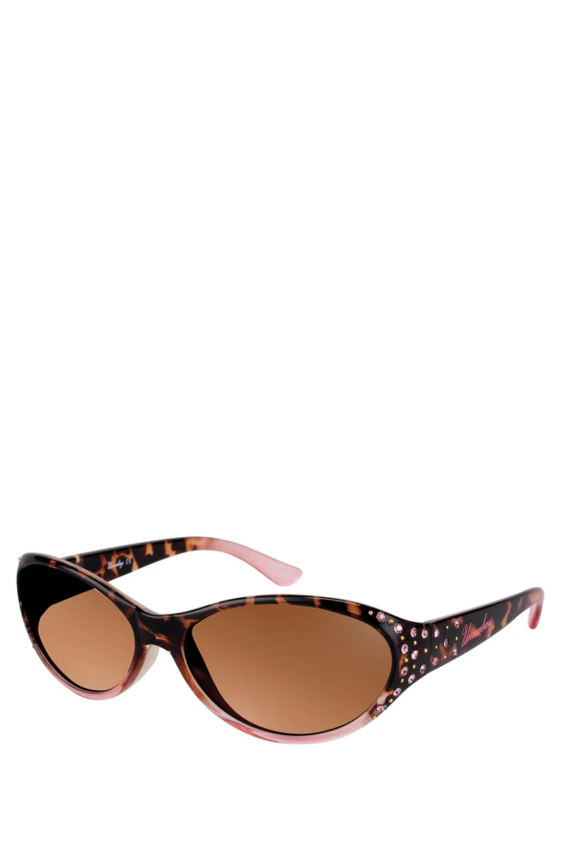 Tortoise Oval Rhinestone Sunglasses