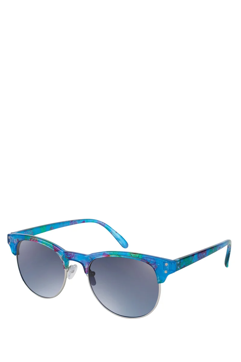 Floral Retro Browline Sunglasses