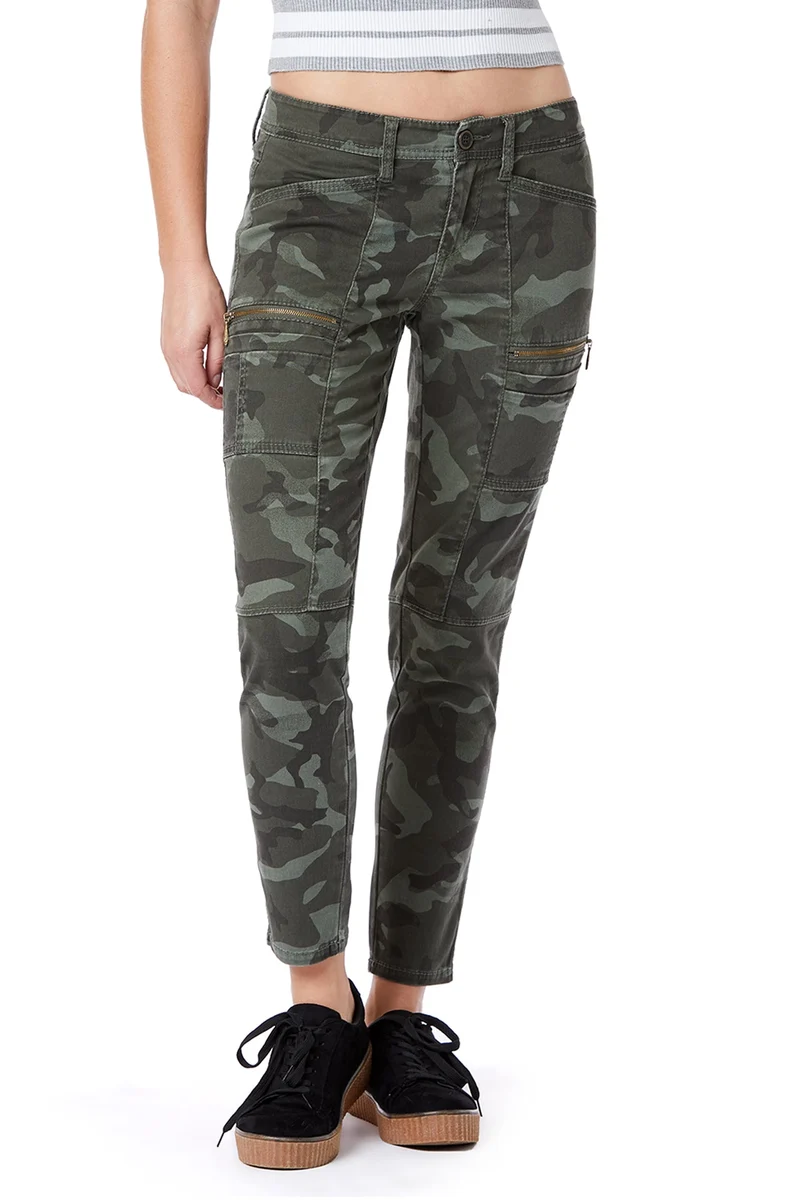 Blaire Camo Utility Zip Skinny Pant