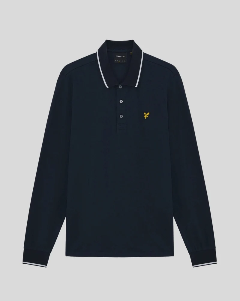 Tipped Long Sleeve Polo Shirt