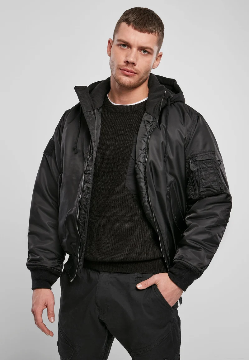 B Hooded MA1 Bomber Jacket