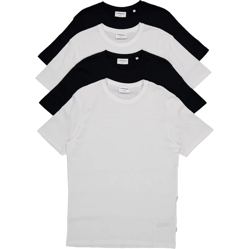 Cotton T-shirts 4-pack Blk/wh