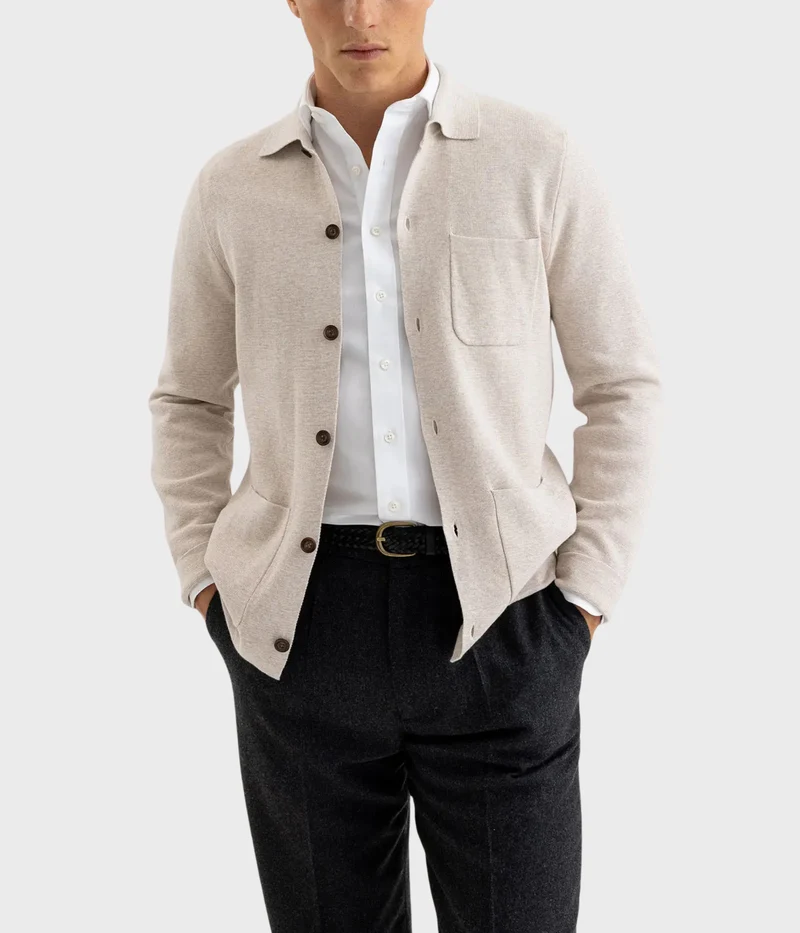Altino Knitted Overshirt (214 Sand)