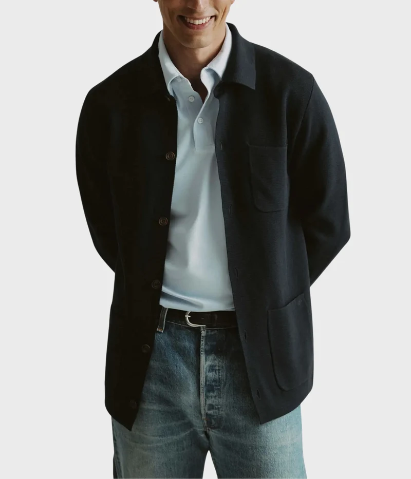 Altino Knitted Overshirt (600 Navy)