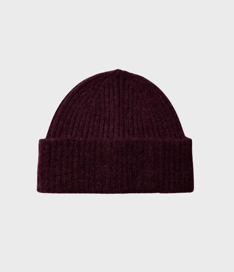 Slflulu Wool Blend Knit Beanie Noos. (Fig Detail:MELANGE)
