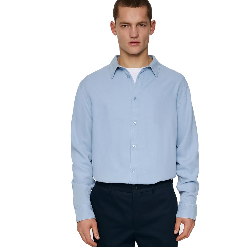 Reg Ls Struct Gmd Tencel Shirt Rain Washed
