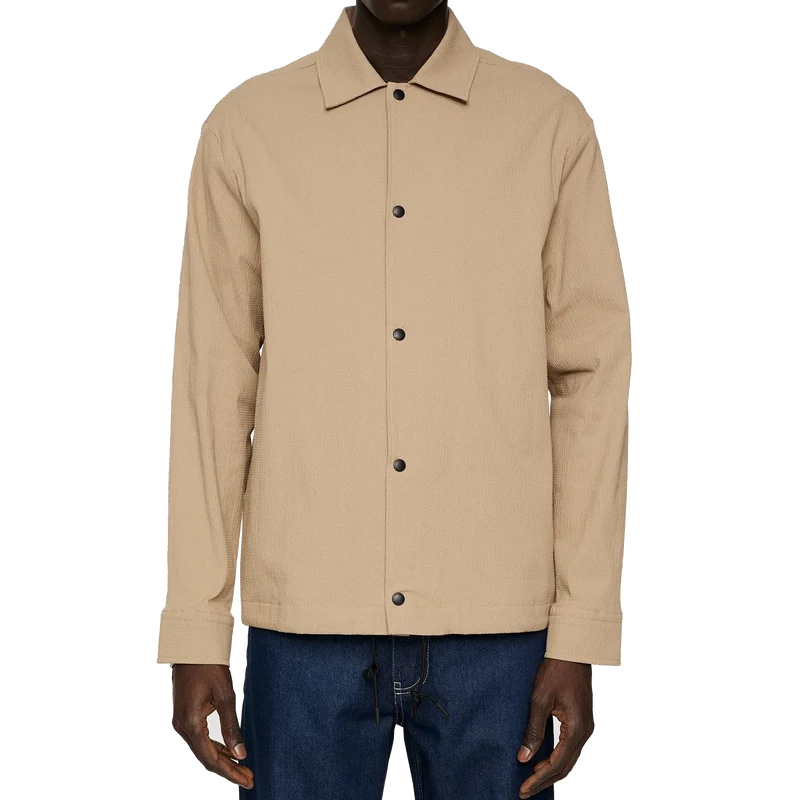 Celian Seersucker Overshirt Batique Khaki