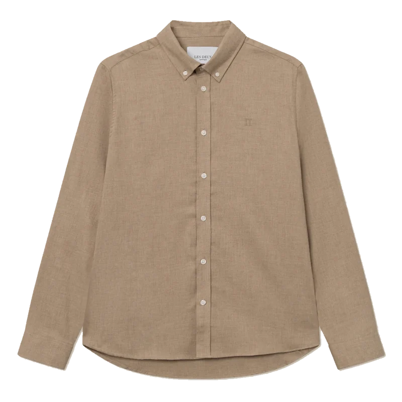 Desert Reg Shirt Dark Sand Melange