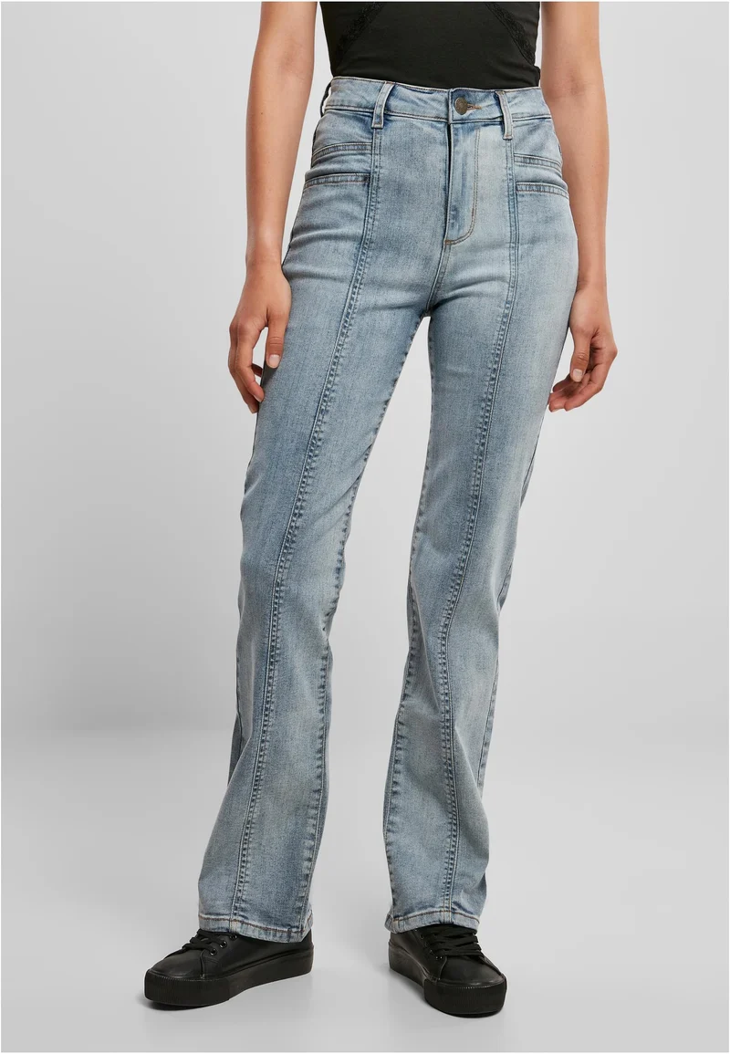 UC High Waist Straight Slit Denim Pants