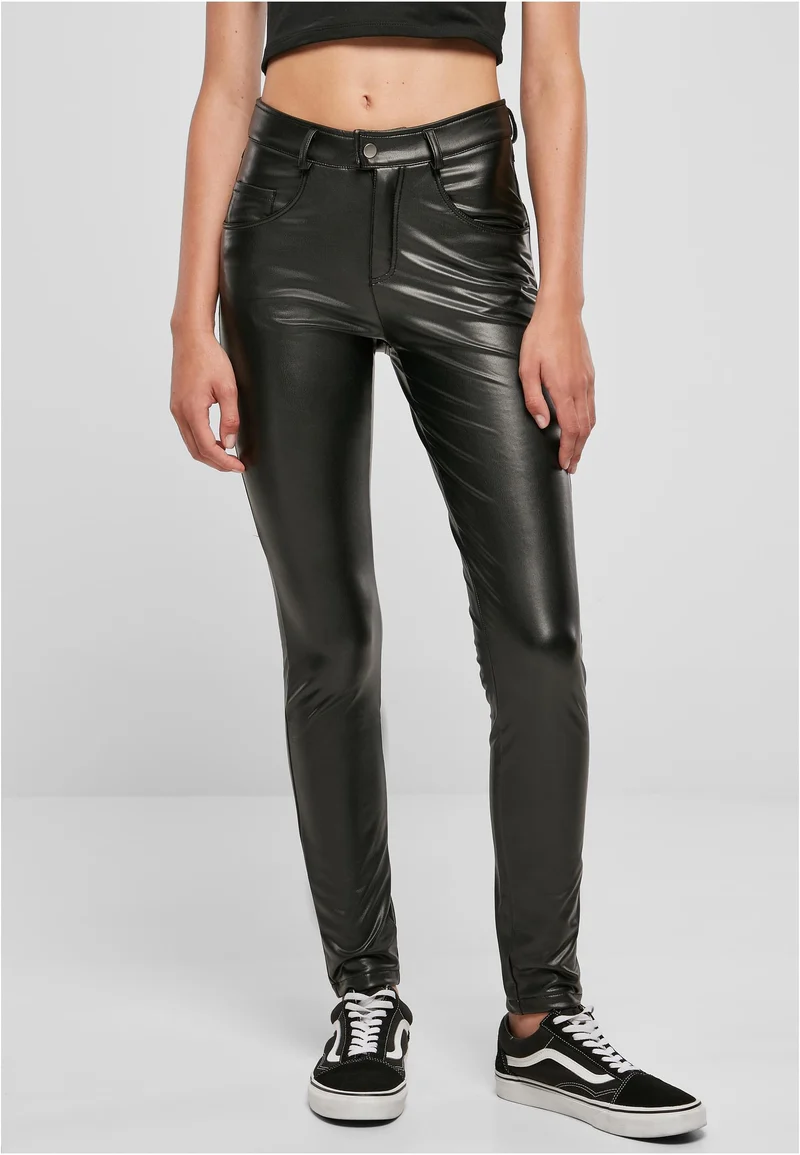 UC Mid Waist Synthetic Leather Pants