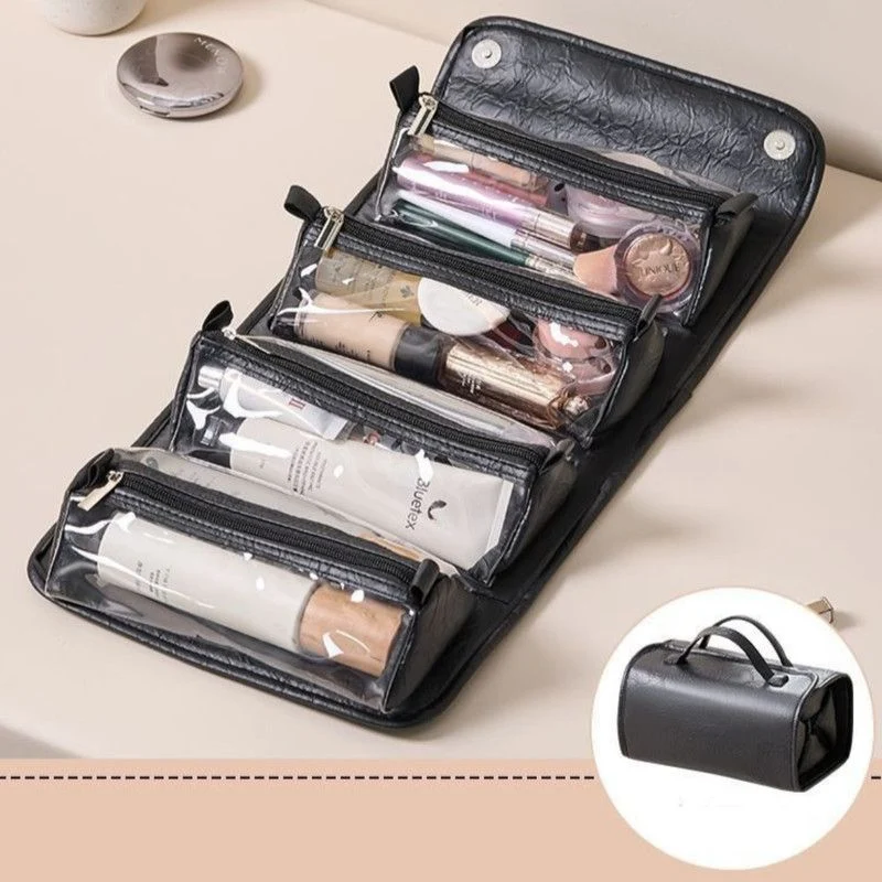 Black 4-in-1 Foldable Travel Makeup Bag