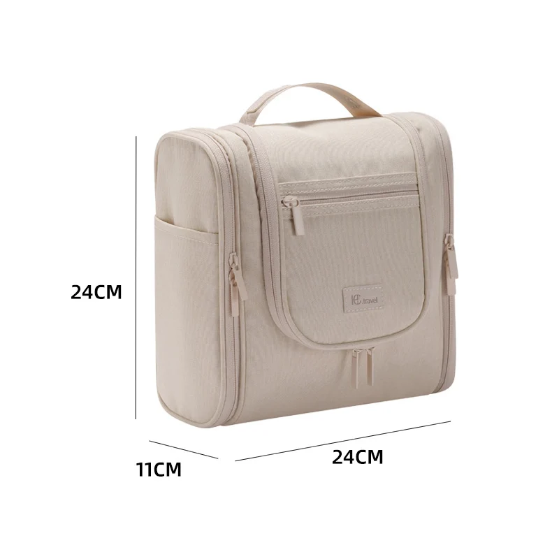 Beige Hanging Travel Toiletry Bag