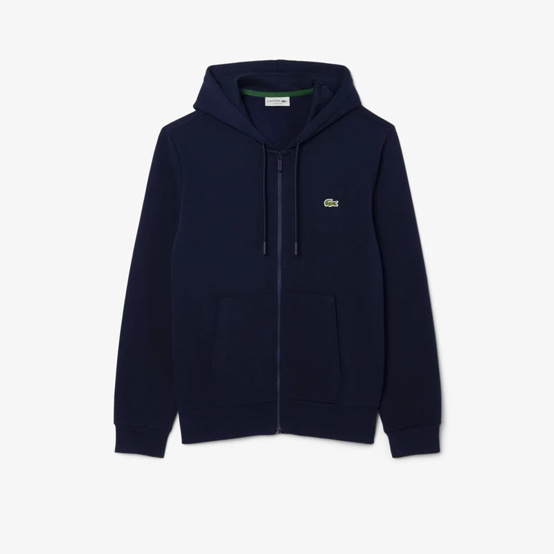 Zip-Up Fleece Hoodie Navy Blue