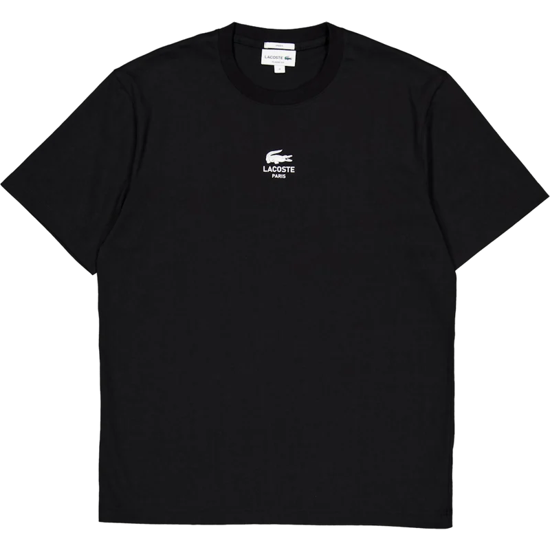 Signature Print Cotton T-shirt Black