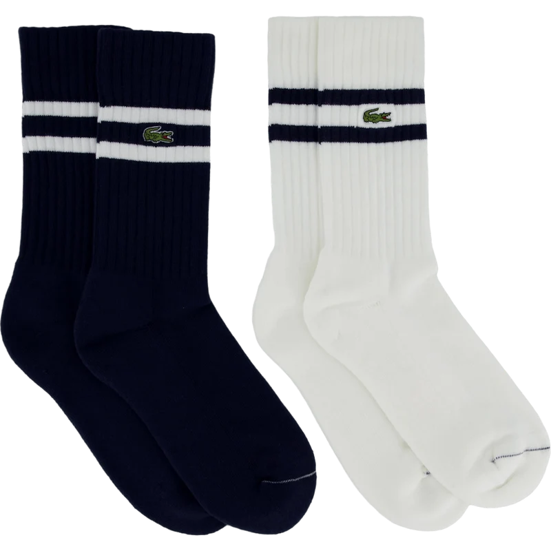 Ribbed Cotton Socks Navy Blue/white Hhw