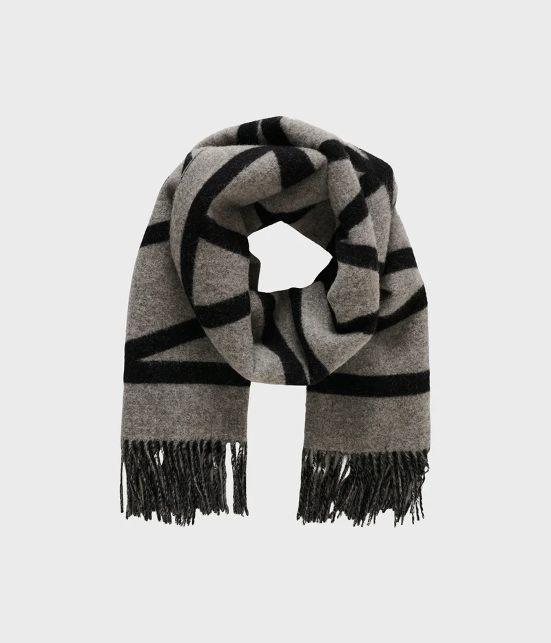 Myrtheiw Logo Scarf (900013072 MEDIUM GREY MELANGE LOGO)