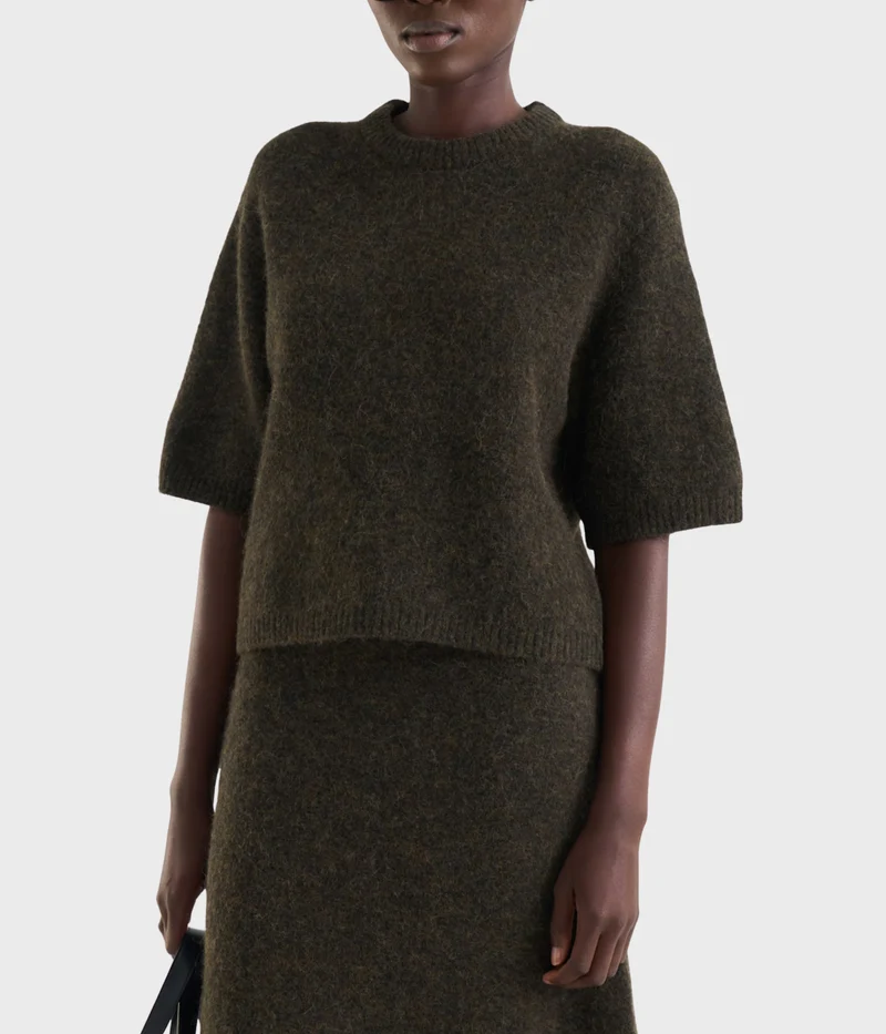 Madina Short Sleeve Knit (DK OLIVE)