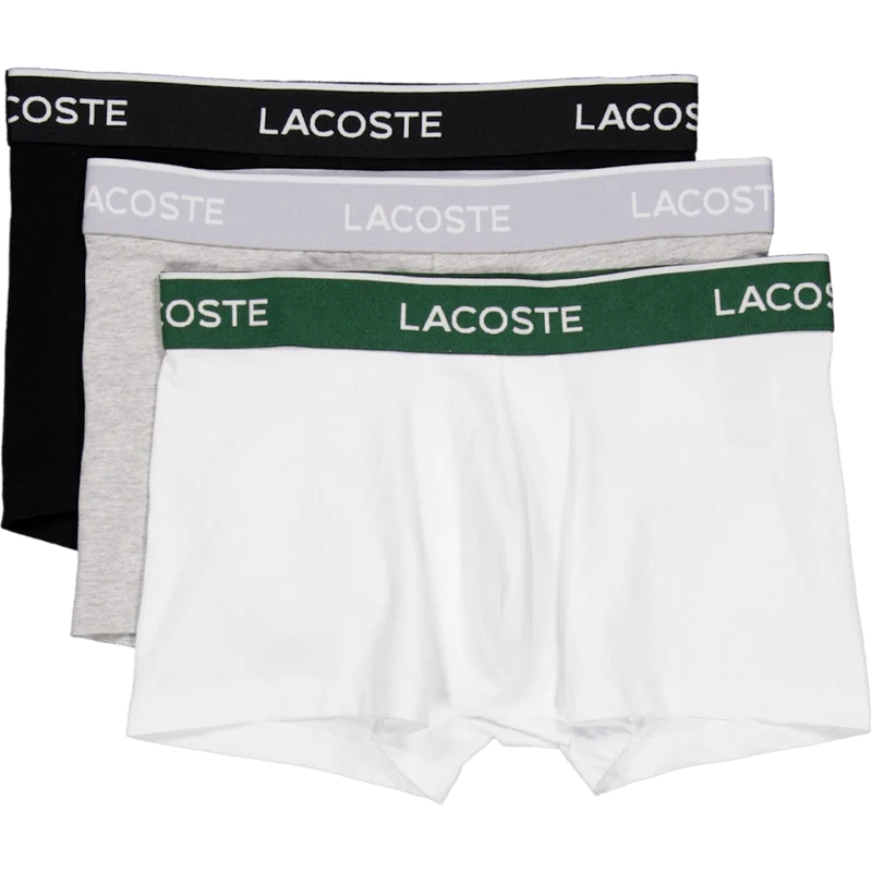 3-pack Stretch Cotton Trunks Black/white-silver Chine