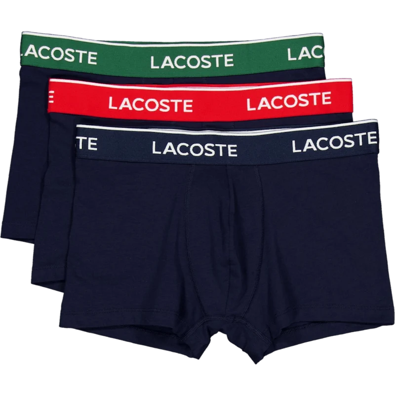 3-pack Stretch Cotton Trunks Navy Blue/green-red-navy Blue