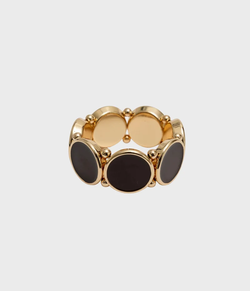 Ava Elastic Bracelet (Gold w Brown)