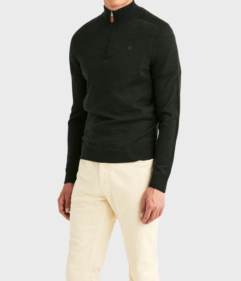 Merino John Zip (77 Olive)
