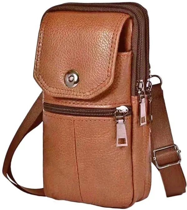 Men's Leather Phone Waist Bag