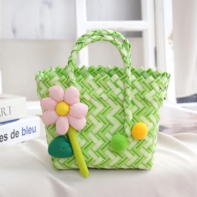 White Handwoven Fresh PP Tote Bag